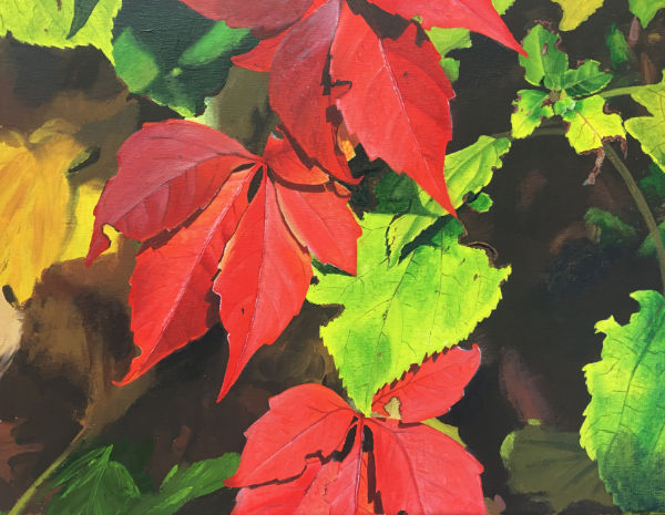 complementary colour autumn leaves painting