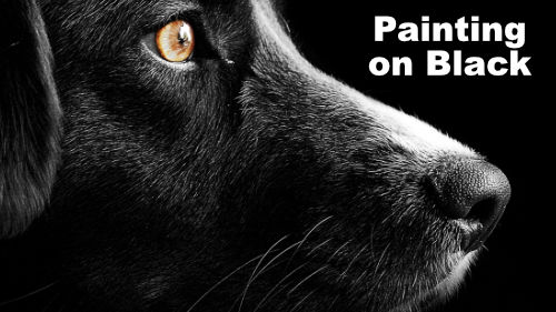 how-to-paint-dog-in-acrylic-banner how to paint a dog on black canvas